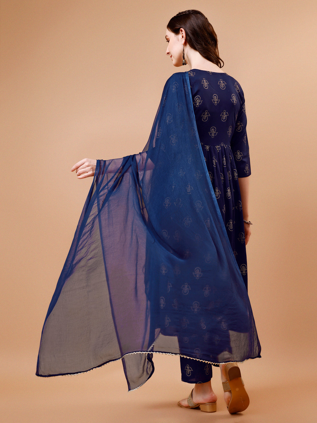 Alia Cut Embroidered & Printed Kurta With Pant & Dupatta, Multicolor - Hiral Fashion | Grocsy