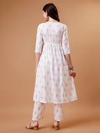 Alia Cut Embroidered & Printed Kurta With Pant & Dupatta, Multicolor - Hiral Fashion | Grocsy