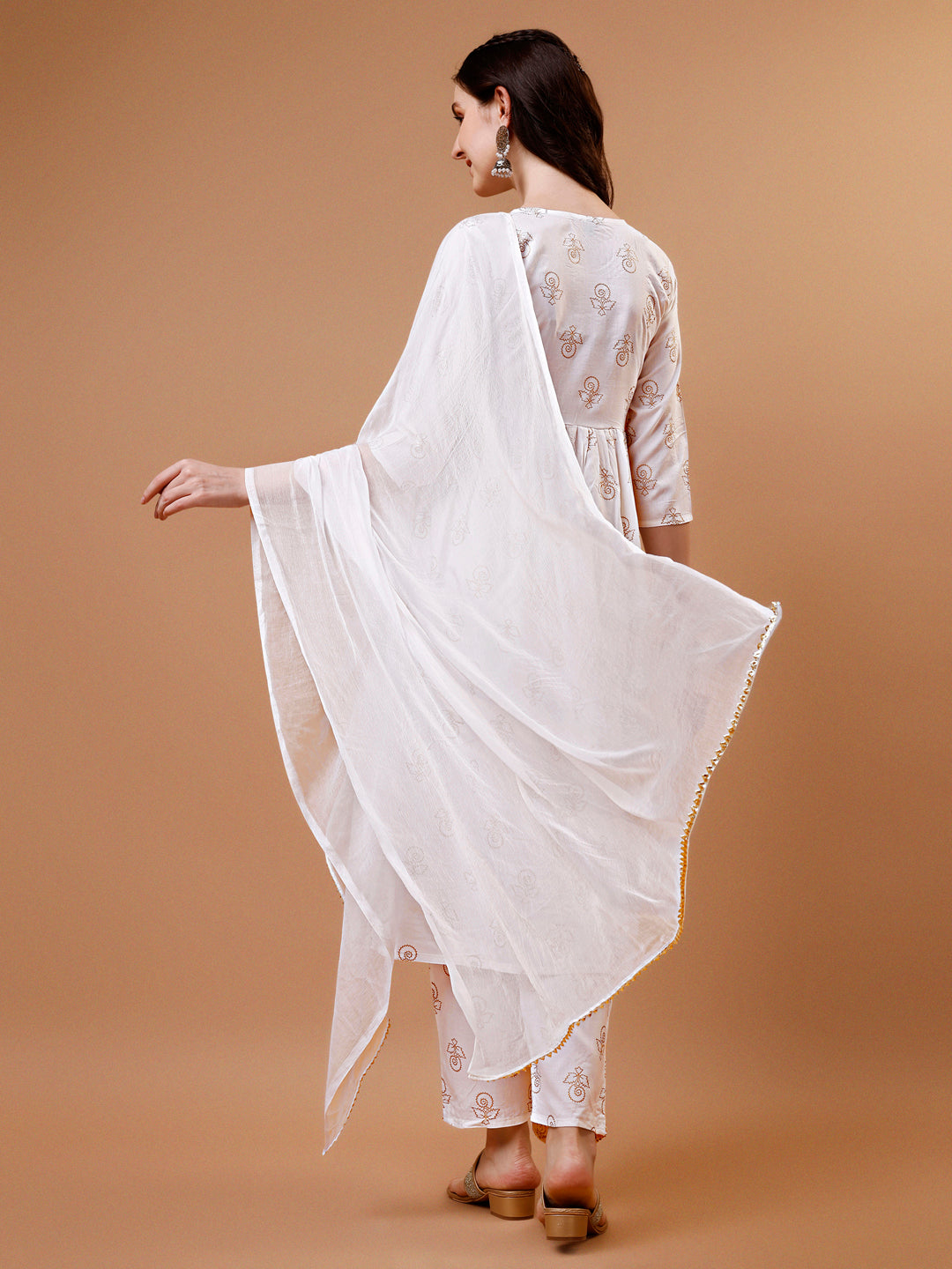 Alia Cut Embroidered & Printed Kurta With Pant & Dupatta, Multicolor - Hiral Fashion | Grocsy