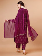 Alia Cut Embroidered & Printed Kurta With Pant & Dupatta, Multicolor - Hiral Fashion | Grocsy