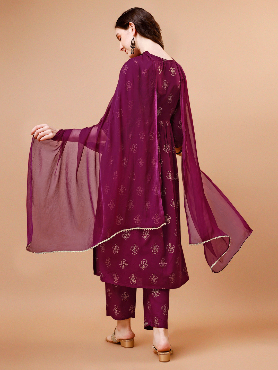 Alia Cut Embroidered & Printed Kurta With Pant & Dupatta, Multicolor - Hiral Fashion | Grocsy