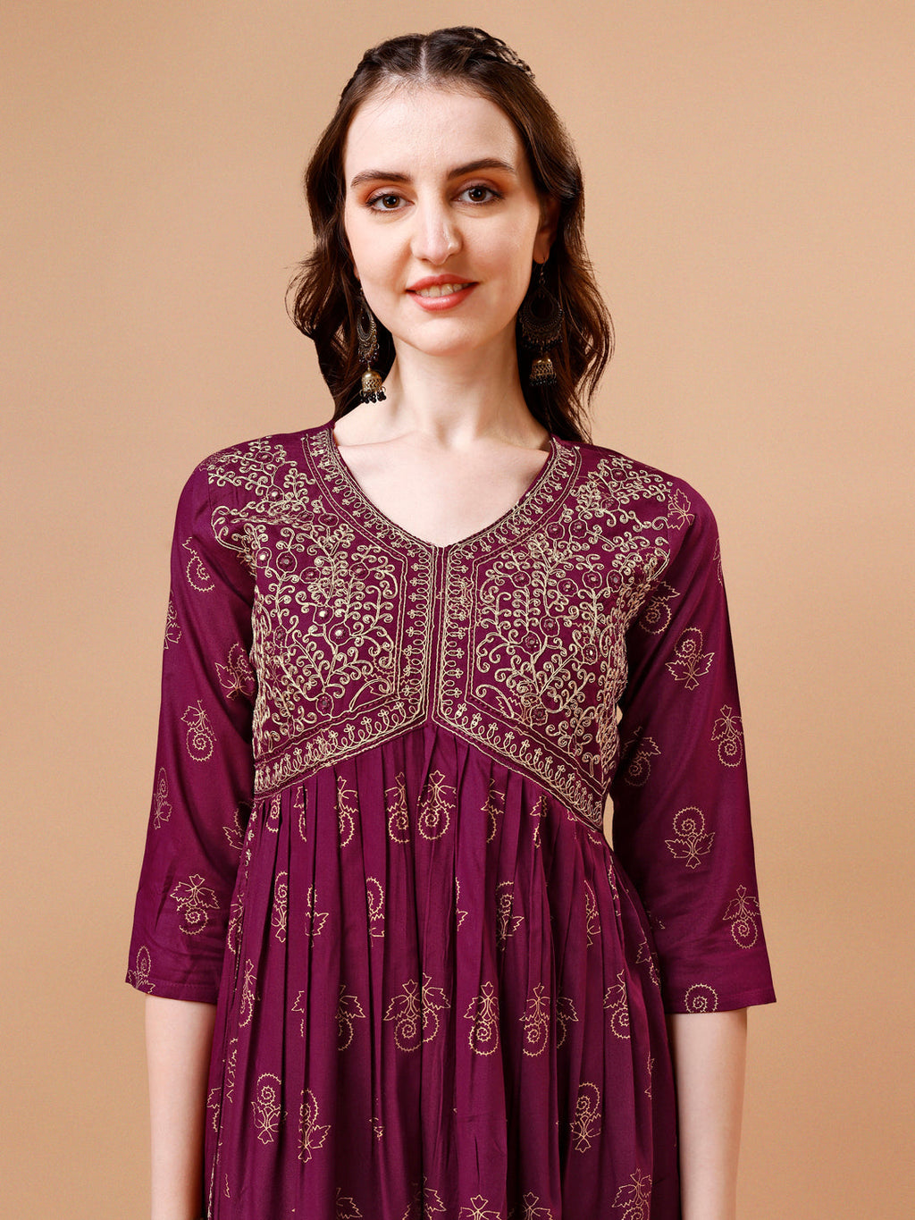 Alia Cut Embroidered & Printed Kurta With Pant & Dupatta, Multicolor - Hiral Fashion | Grocsy