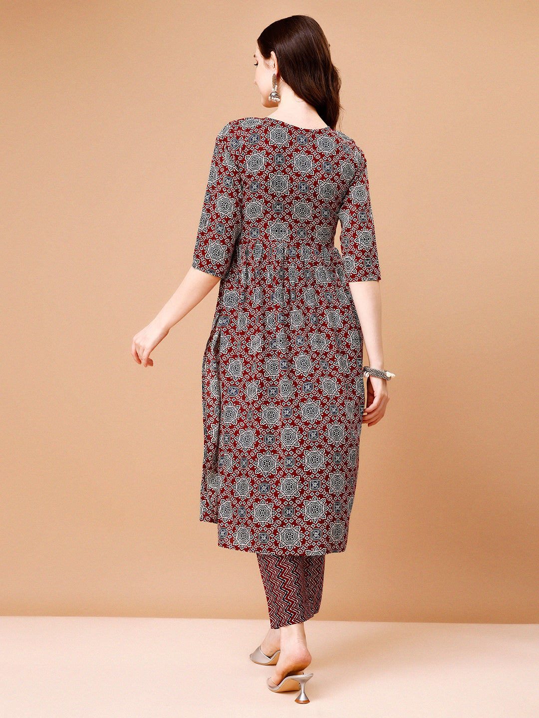 Alia Cut Embroidered & Printed Kurta With Pant & Dupatta, Multicolor - Hiral Fashion | Grocsy