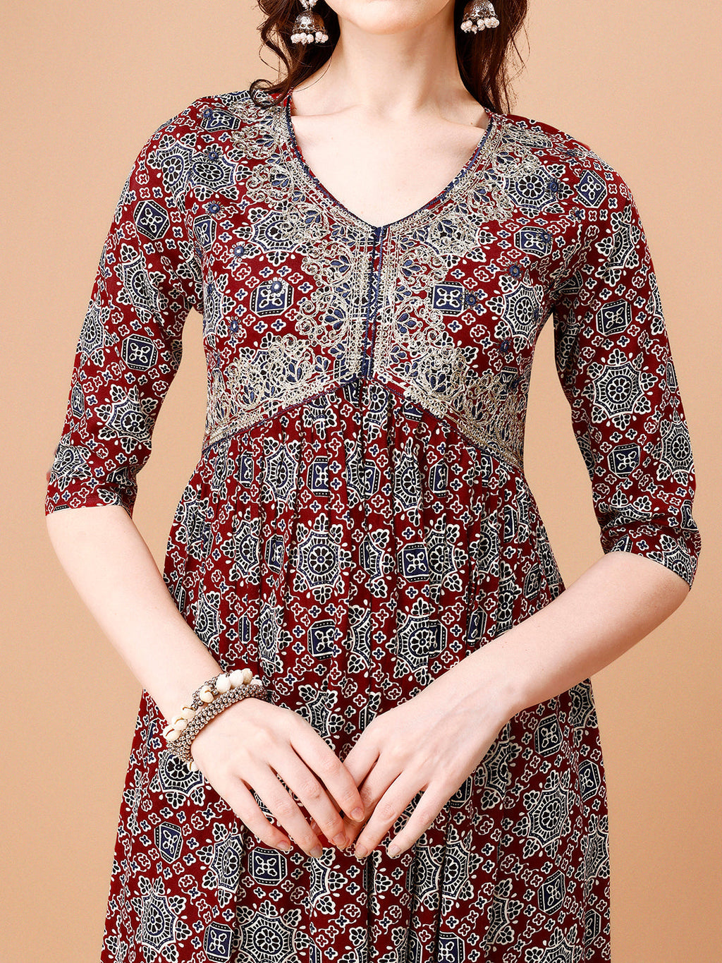 Alia Cut Embroidered & Printed Kurta With Pant & Dupatta, Multicolor - Hiral Fashion | Grocsy