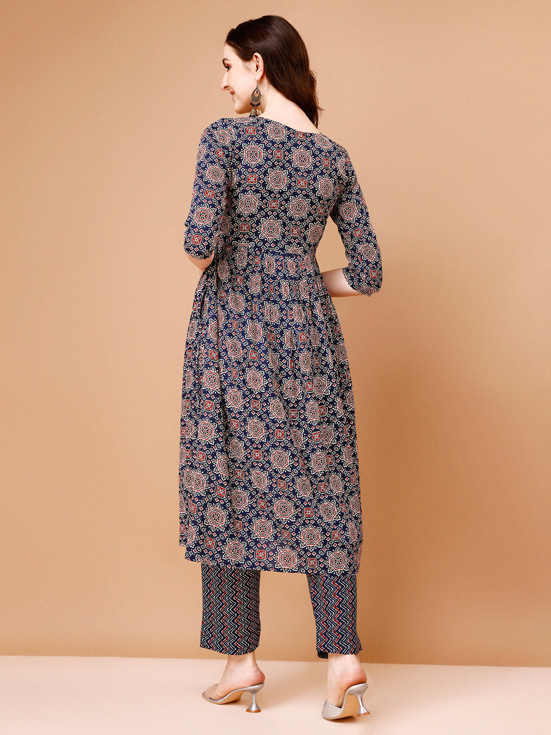 Alia Cut Embroidered & Printed Kurta With Pant & Dupatta, Multicolor - Hiral Fashion | Grocsy