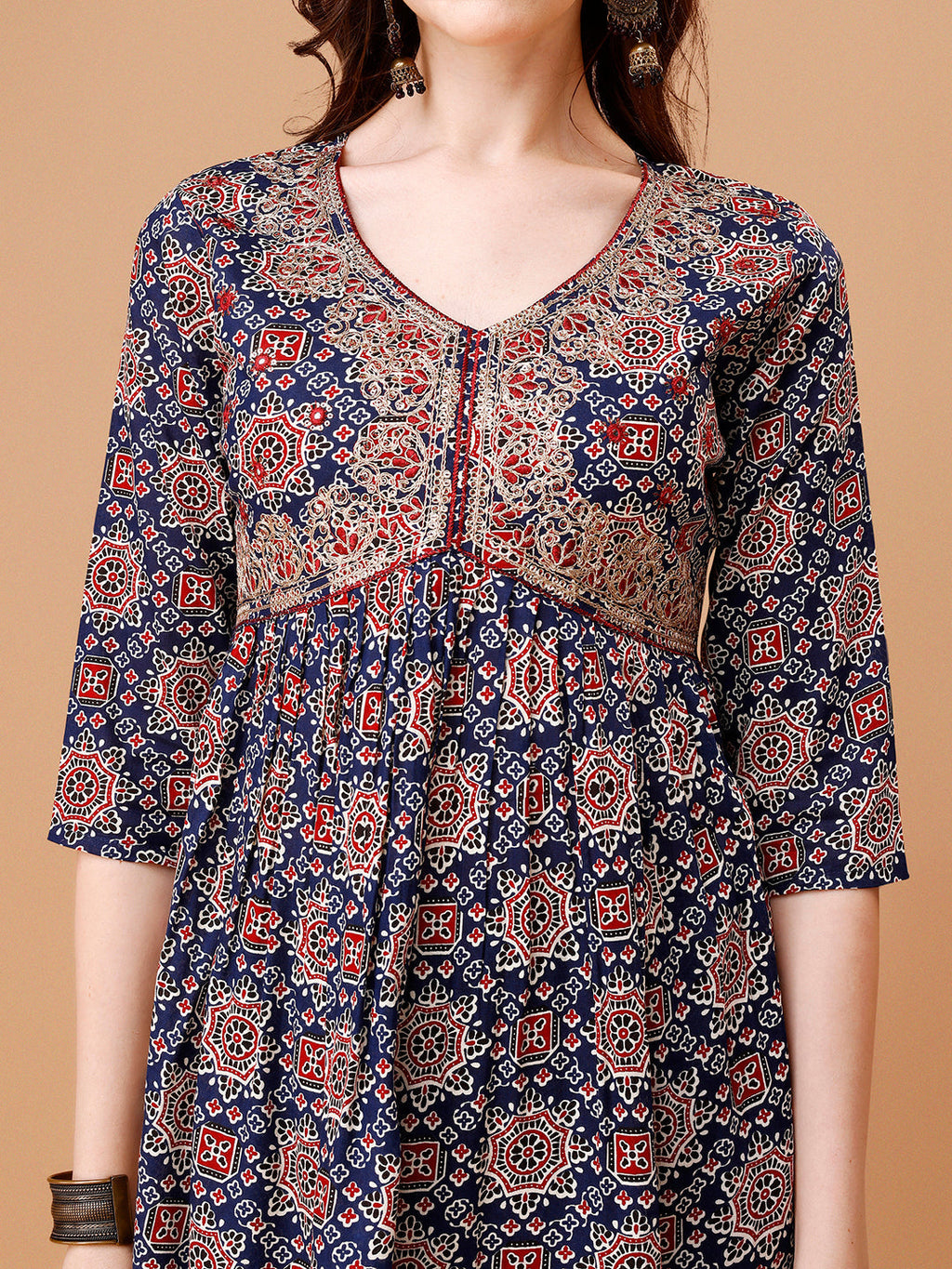 Alia Cut Embroidered & Printed Kurta With Pant & Dupatta, Multicolor - Hiral Fashion | Grocsy