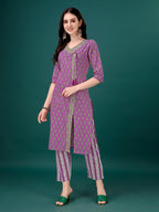 Embroidered & Printed Angrakha Style Kurta With Printed Pant & Dupatta, Multicolor - Hiral Fashion | Grocsy