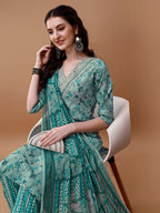 Embroidered And Floral Printed Kurta With Pant & Dupatta, Multicolor - Hiral Fashion | Grocsy