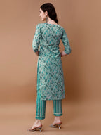 Embroidered And Floral Printed Kurta With Pant & Dupatta, Multicolor - Hiral Fashion | Grocsy