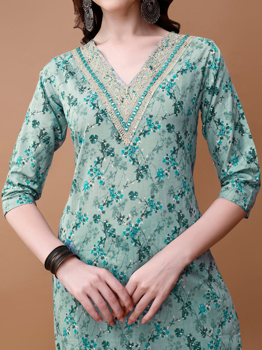 Embroidered And Floral Printed Kurta With Pant & Dupatta, Multicolor - Hiral Fashion | Grocsy
