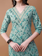 Embroidered And Floral Printed Kurta With Pant & Dupatta, Multicolor - Hiral Fashion | Grocsy