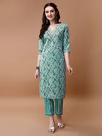 Embroidered And Floral Printed Kurta With Pant & Dupatta, Multicolor - Hiral Fashion | Grocsy