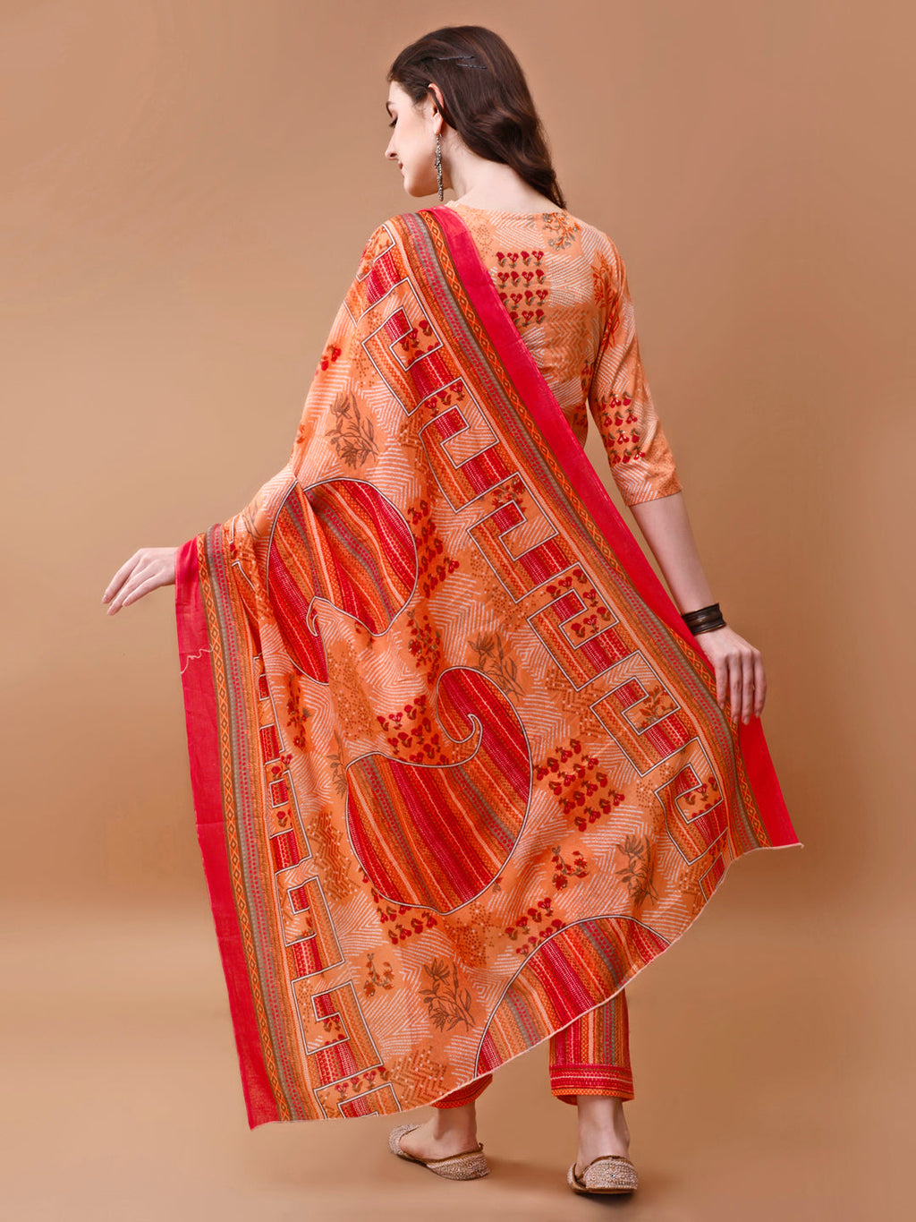 Embroidered And Floral Printed Kurta With Pant & Dupatta, Multicolor - Hiral Fashion | Grocsy