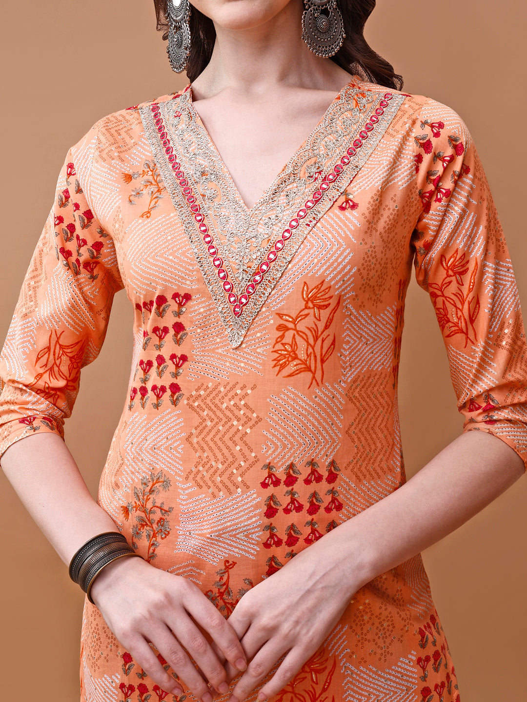 Embroidered And Floral Printed Kurta With Pant & Dupatta, Multicolor - Hiral Fashion | Grocsy
