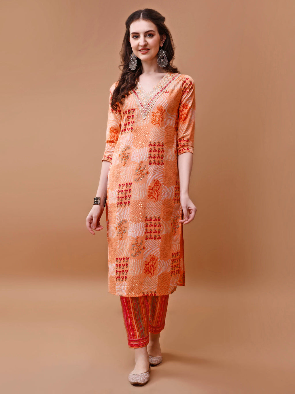 Embroidered And Floral Printed Kurta With Pant & Dupatta, Multicolor - Hiral Fashion | Grocsy