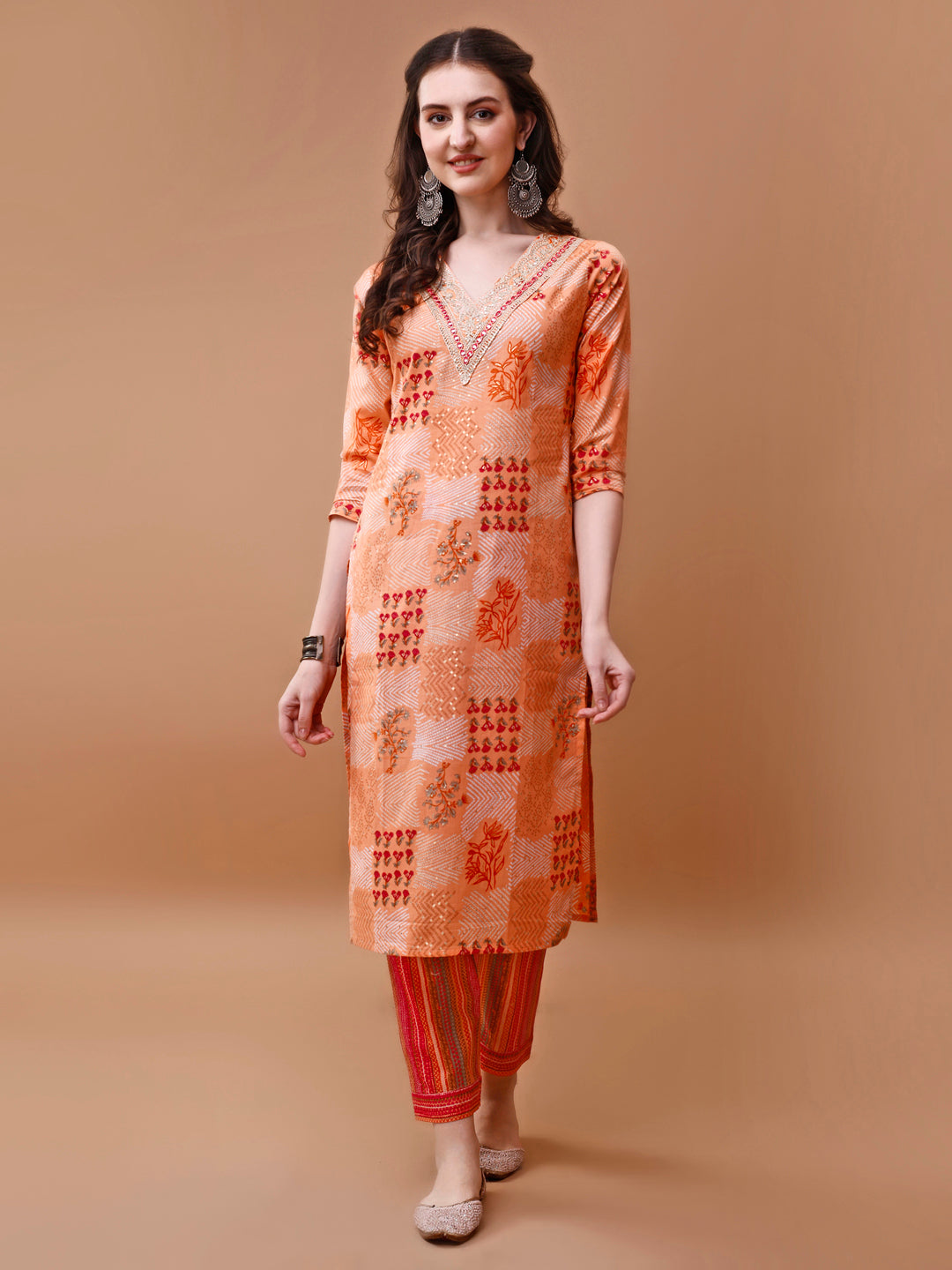Embroidered And Floral Printed Kurta With Pant & Dupatta, Multicolor - Hiral Fashion | Grocsy