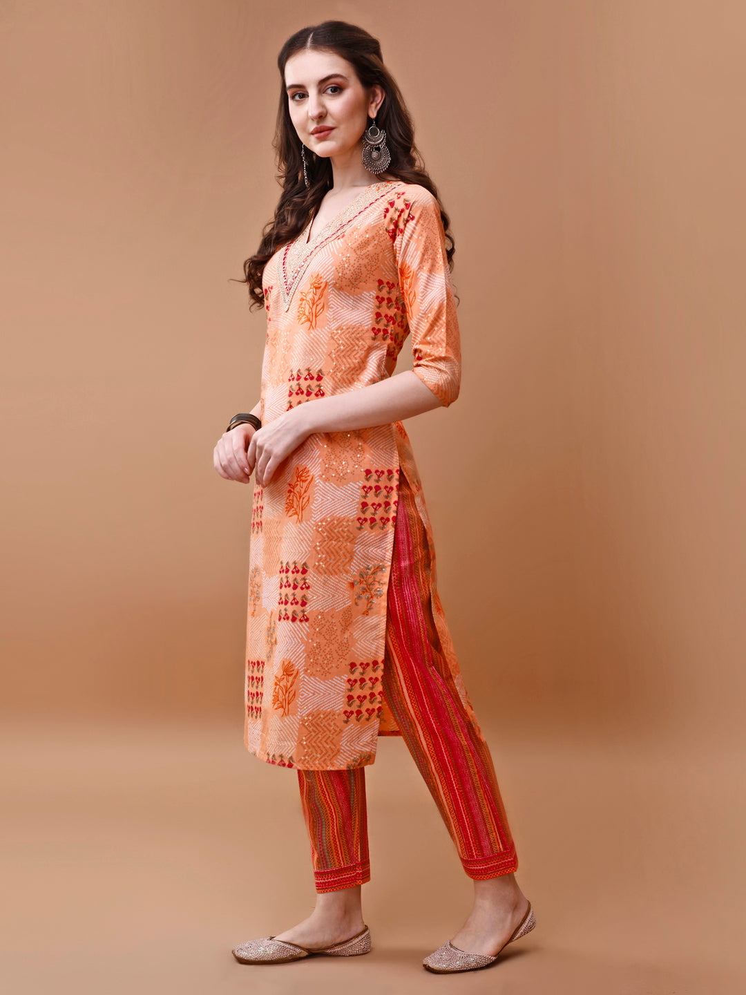 Embroidered And Floral Printed Kurta With Pant & Dupatta, Multicolor - Hiral Fashion | Grocsy