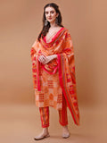 Embroidered And Floral Printed Kurta With Pant & Dupatta, Multicolor - Hiral Fashion | Grocsy