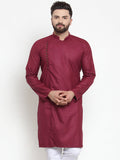 Jompers Men's Maroon Solid Kurta Only | Grocsy