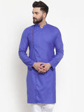 Jompers Men Royal-Blue Solid Kurta Only | Grocsy