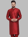 Jompers Men Maroon Solid Kurta Only | Grocsy