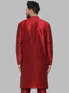Jompers Men Maroon Solid Kurta Only | Grocsy