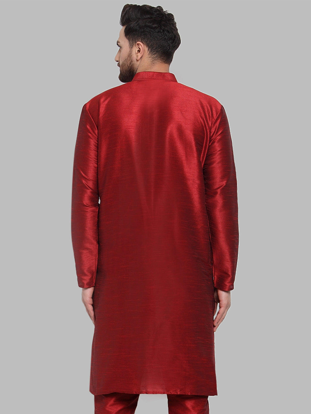 Jompers Men Maroon Solid Kurta Only | Grocsy