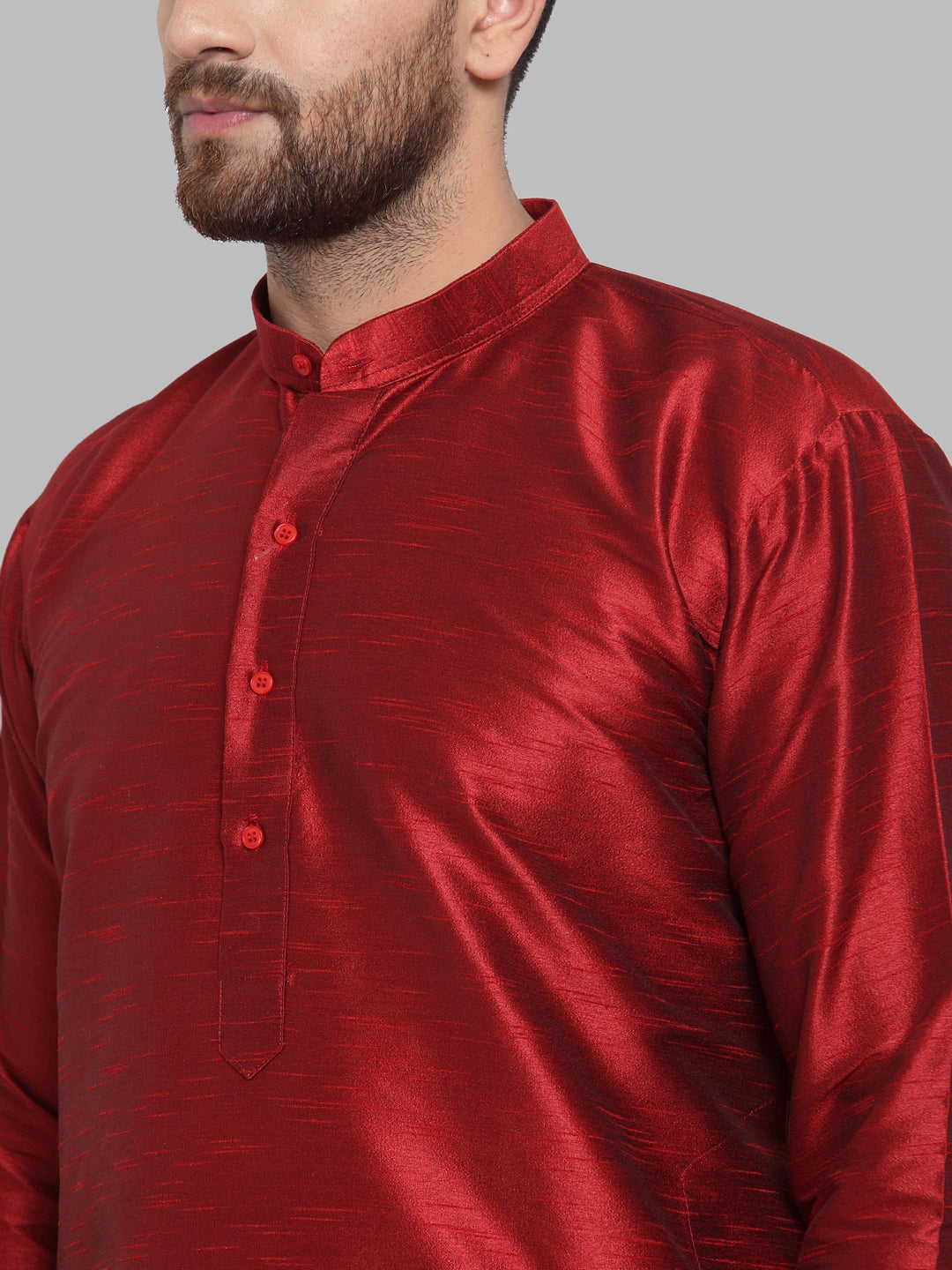 Jompers Men Maroon Solid Kurta Only | Grocsy