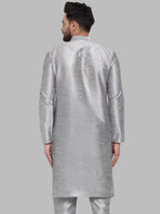 Jompers Men Silver Solid Kurta Only | Grocsy