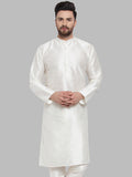 Jompers Men's White Solid Mandarin Collar Kurta Only | Grocsy