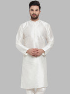 Jompers Men's White Solid Mandarin Collar Kurta Only | Grocsy