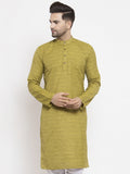 Jompers Men Green Self Design Kurta Only | Grocsy