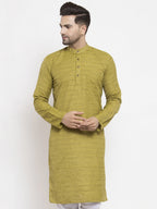 Jompers Men Green Self Design Kurta Only | Grocsy