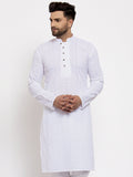 Jompers Men White Embroidered Kurta Only | Grocsy