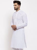 Jompers Men White Embroidered Kurta Only | Grocsy