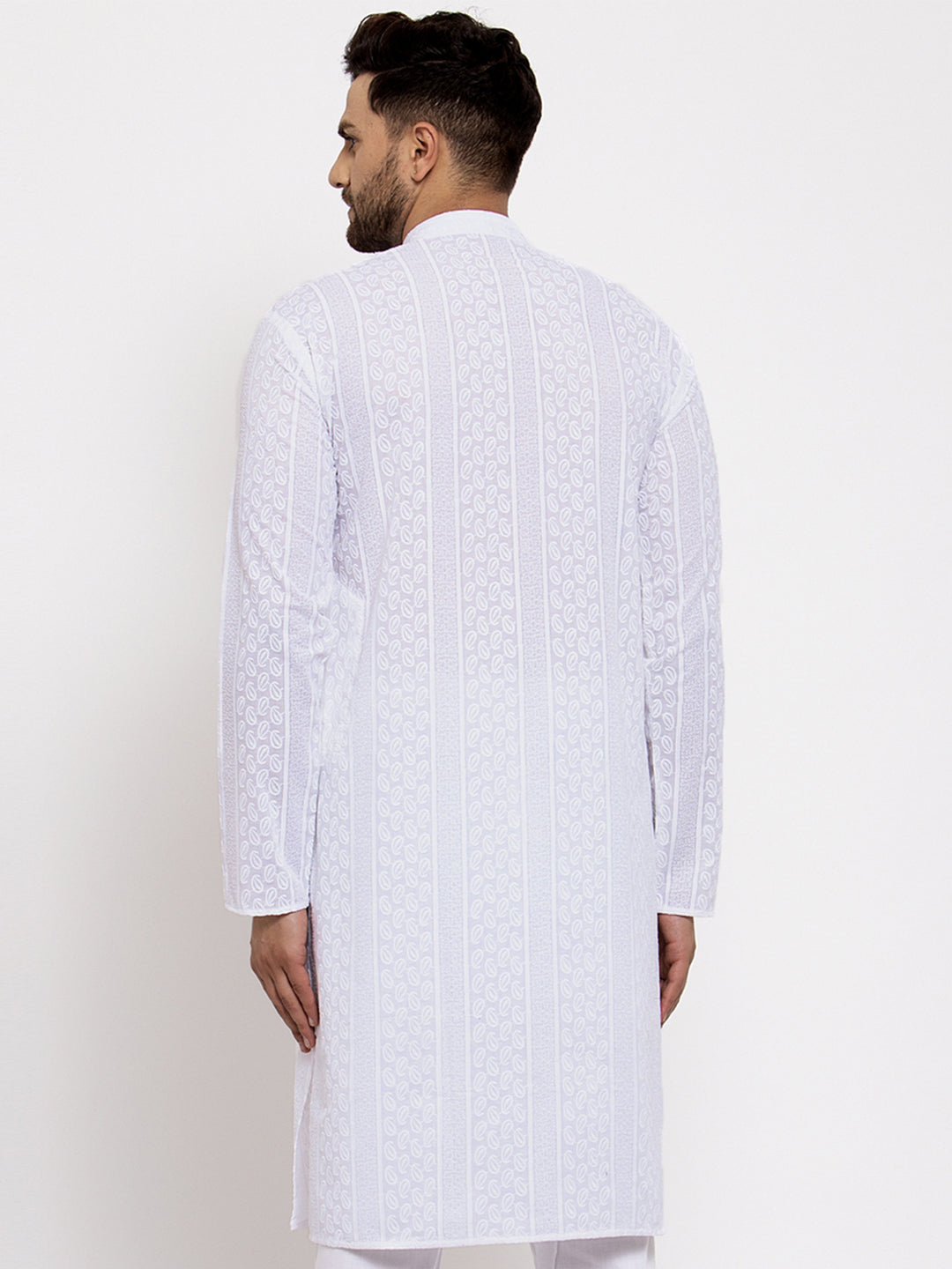 Jompers Men White Embroidered Kurta Only | Grocsy