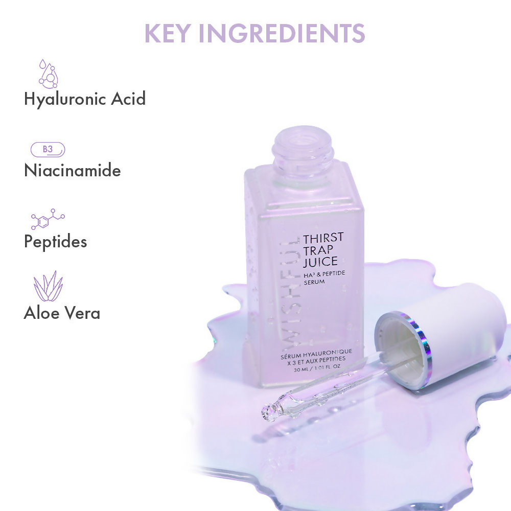 Wishful By Huda Beauty Thirst Trap Juice HA3 & Peptide Serum - Korean Skincare | Grocsy