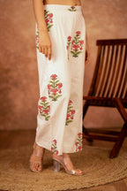 Joban Fashion Off White Pink Hand Block Printed Cotton Suit Set | Grocsy