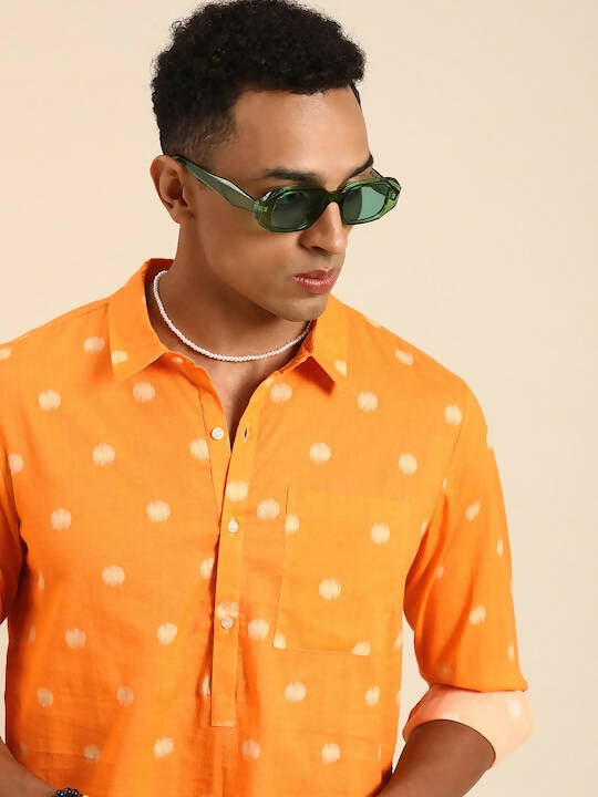 Mustard Men Pure Cotton Relaxed Opaque Printed Casual Shirt - Mahotsav | Grocsy