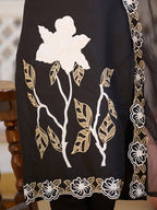 Embroidered Kurta With Pant & Embroidered Cut Work Organza Dupatta, Black - Hiral Fashion | Grocsy