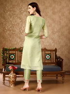 Pakistani Embroidered Kurta With Embroidered Pant & Embroidered Organza Dupatta Luxury Premium, Multicolor - Hiral Fashion | Grocsy