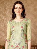 Pakistani Embroidered Kurta With Embroidered Pant & Embroidered Organza Dupatta Luxury Premium, Multicolor - Hiral Fashion | Grocsy