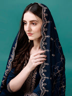 Sequined Embroidered Straight Kurta With Trousers & With Embroidered Dupatta Premium Luxury, Multicolor - Hiral Fashion | Grocsy
