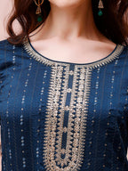 Sequined Embroidered Kurta With Pant & Embroidered Dupatta Premium Luxury, Multicolor - Hiral Fashion | Grocsy