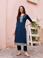 Sequined Embroidered Kurta With Pant & Embroidered Dupatta Premium Luxury, Multicolor - Hiral Fashion | Grocsy