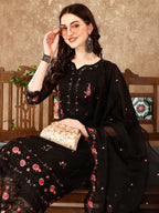 Pakistani Embroidered Kurta With Embroidered Pant & Embroidered Dupatta Premium Luxury, Multicolor - Hiral Fashion | Grocsy