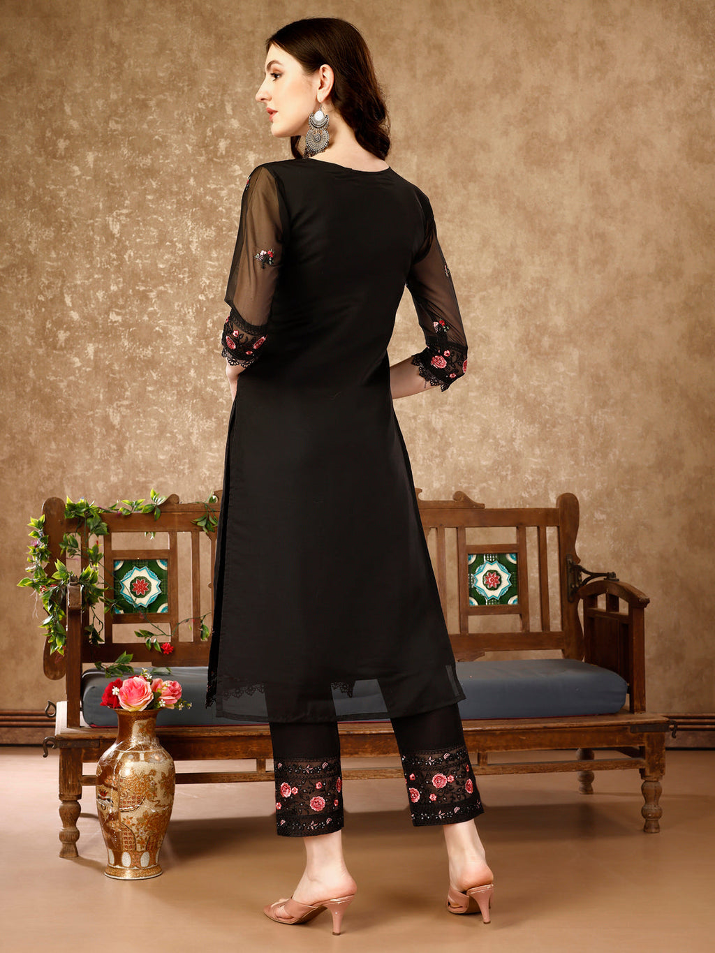Pakistani Embroidered Kurta With Embroidered Pant & Embroidered Dupatta Premium Luxury, Multicolor - Hiral Fashion | Grocsy