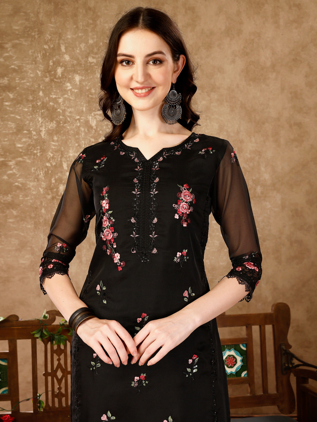 Pakistani Embroidered Kurta With Embroidered Pant & Embroidered Dupatta Premium Luxury, Multicolor - Hiral Fashion | Grocsy