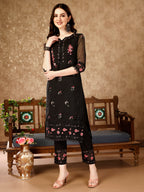Pakistani Embroidered Kurta With Embroidered Pant & Embroidered Dupatta Premium Luxury, Multicolor - Hiral Fashion | Grocsy