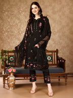 Pakistani Embroidered Kurta With Embroidered Pant & Embroidered Dupatta Premium Luxury, Multicolor - Hiral Fashion | Grocsy